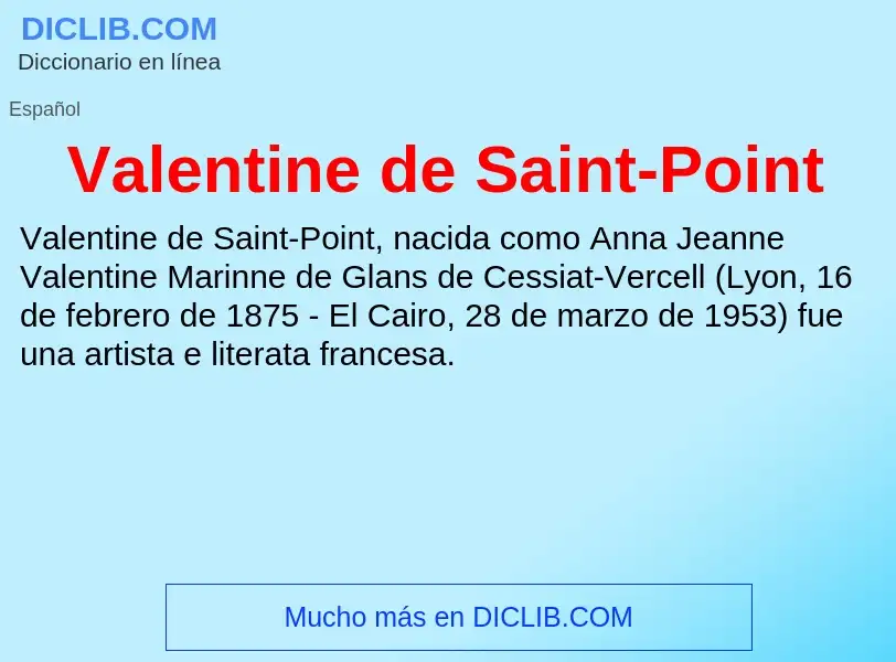 What is Valentine de Saint-Point - meaning and definition