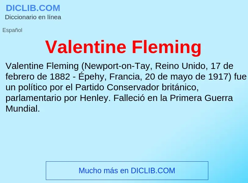 What is Valentine Fleming - meaning and definition