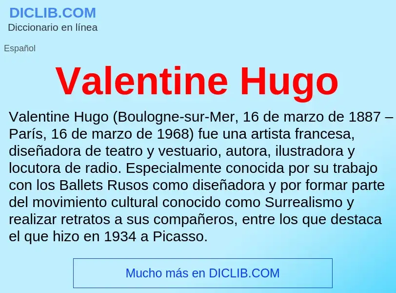 What is Valentine Hugo - meaning and definition