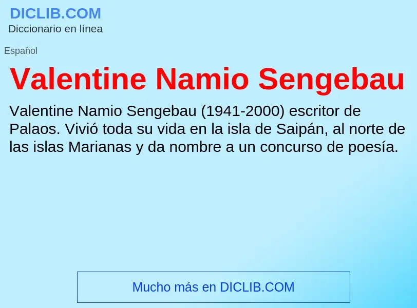 What is Valentine Namio Sengebau - meaning and definition