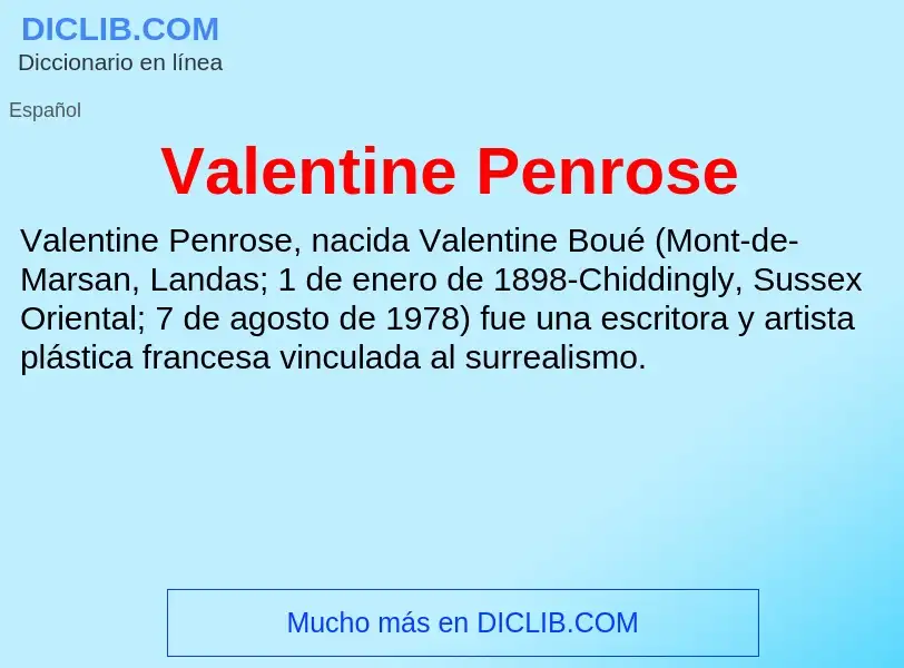 What is Valentine Penrose - meaning and definition