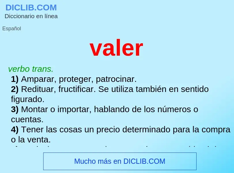 What is valer - meaning and definition