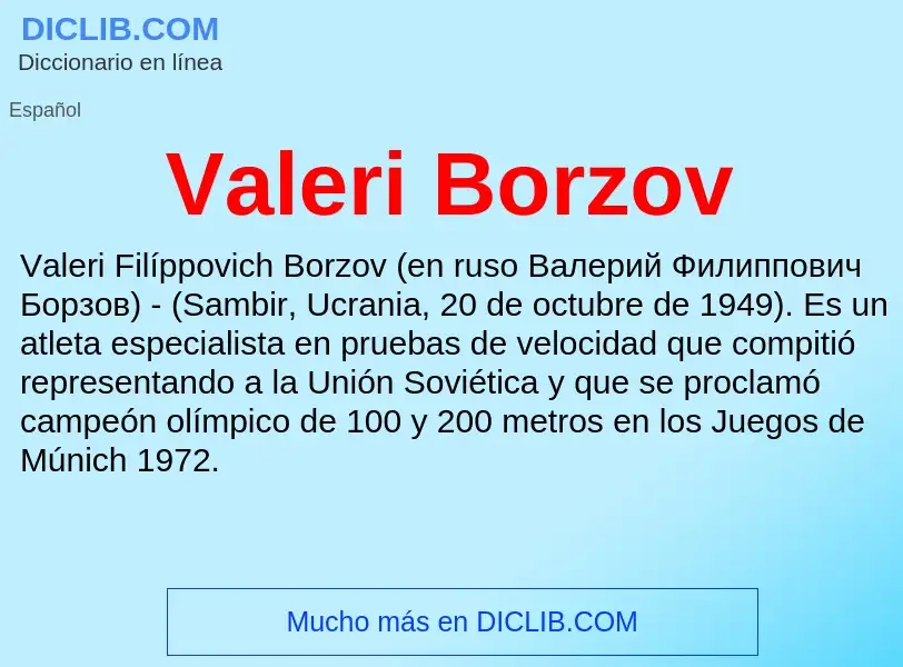 What is Valeri Borzov - meaning and definition