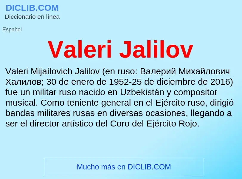 What is Valeri Jalilov - meaning and definition