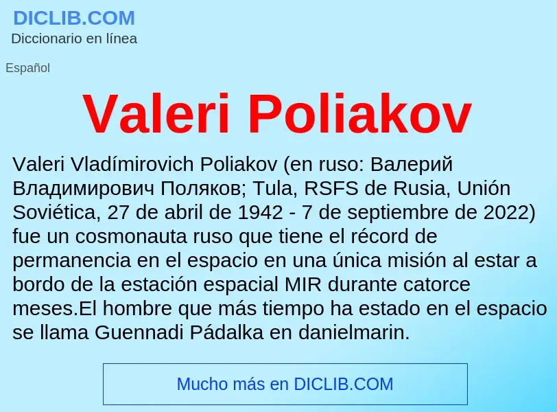 What is Valeri Poliakov - meaning and definition