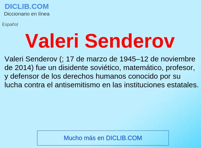 What is Valeri Senderov - meaning and definition