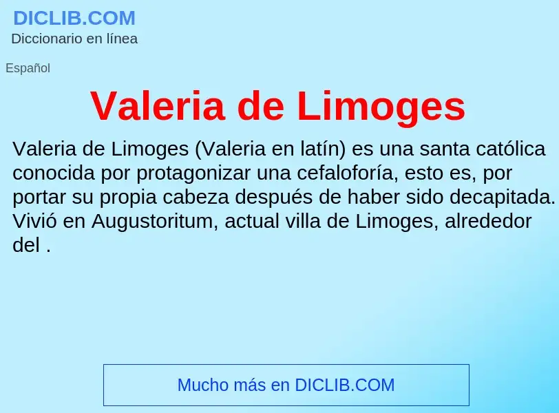 What is Valeria de Limoges - meaning and definition