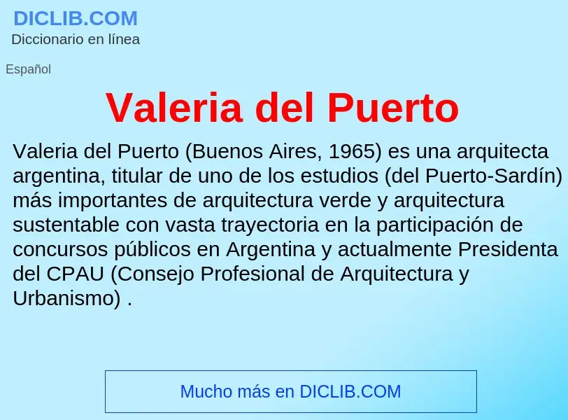 What is Valeria del Puerto - meaning and definition