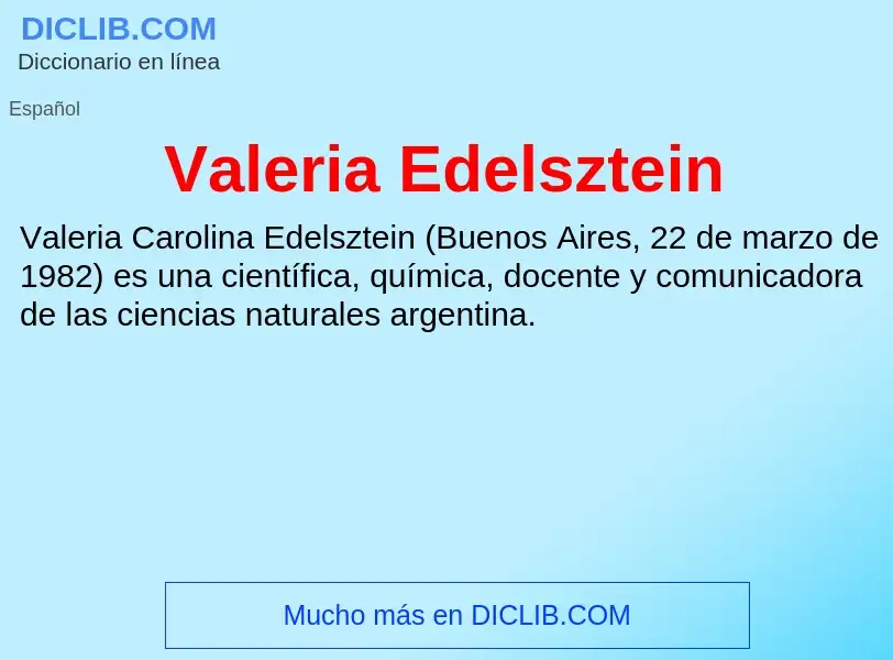 What is Valeria Edelsztein - meaning and definition