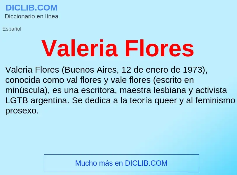 What is Valeria Flores - meaning and definition