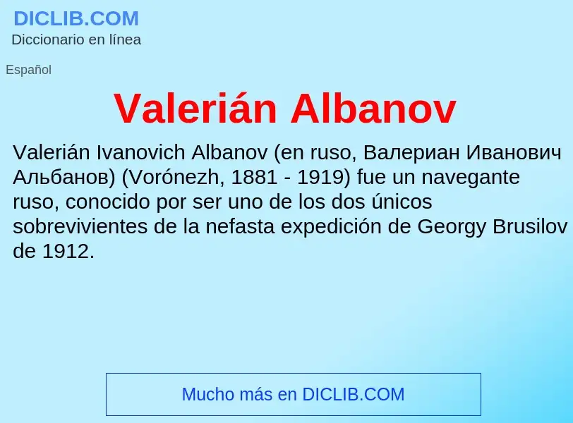 What is Valerián Albanov - meaning and definition