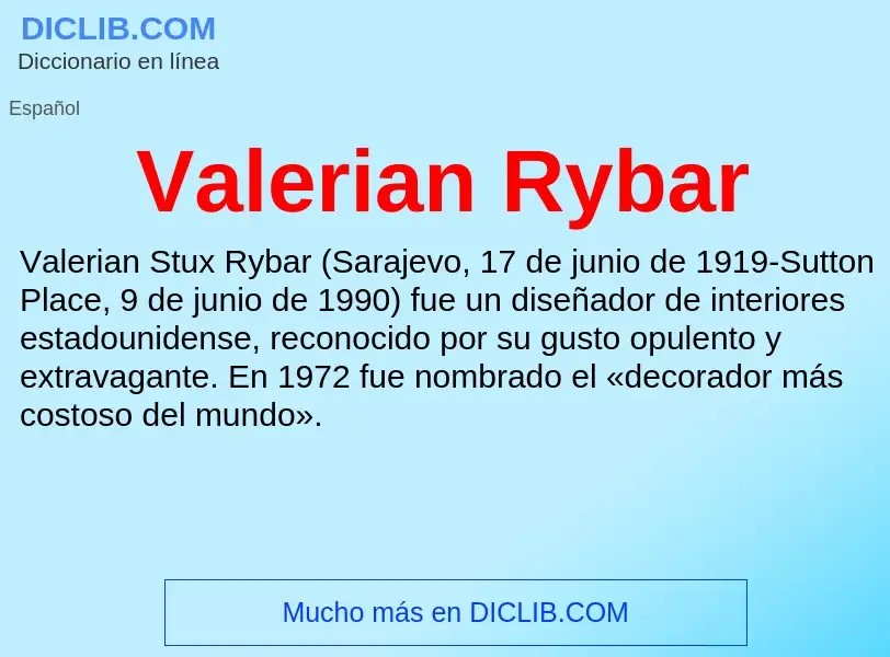 What is Valerian Rybar - meaning and definition