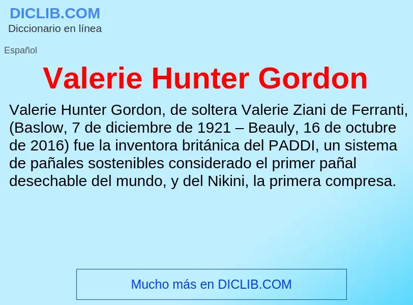 What is Valerie Hunter Gordon - meaning and definition