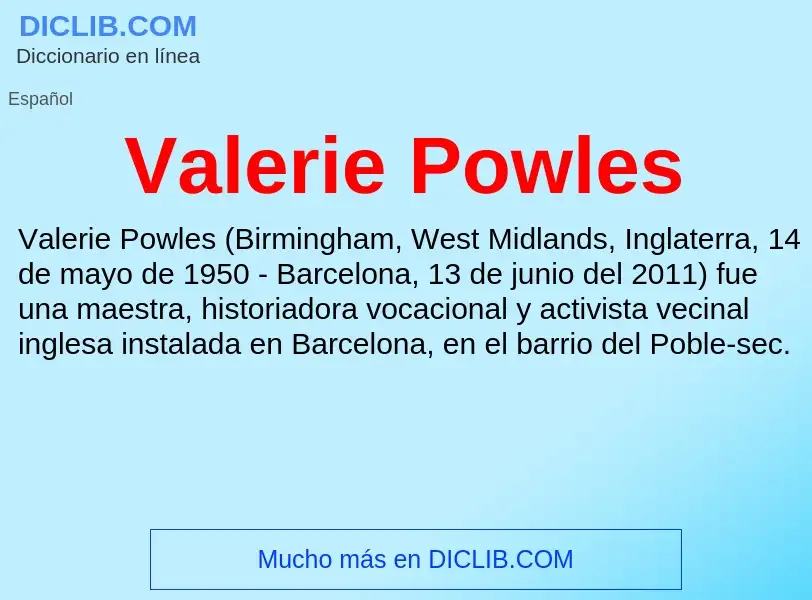 What is Valerie Powles - meaning and definition