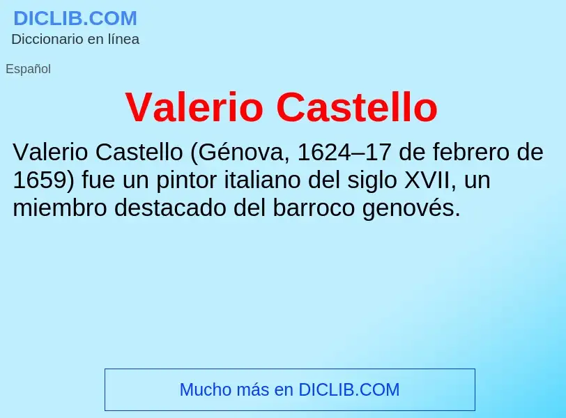 What is Valerio Castello - meaning and definition