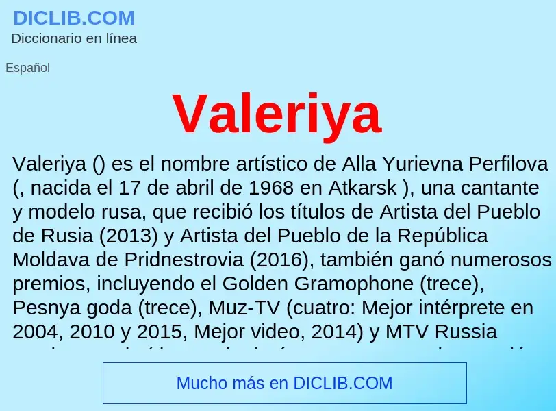 What is Valeriya - meaning and definition