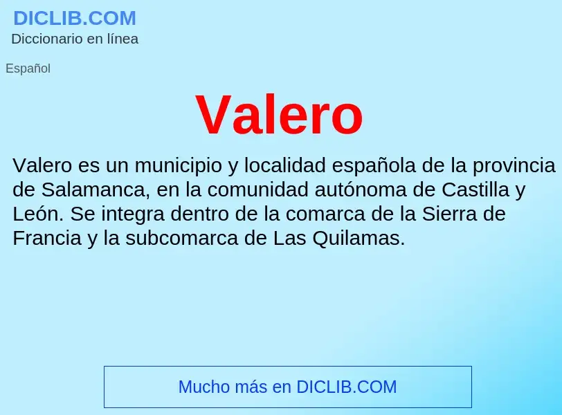 What is Valero - meaning and definition