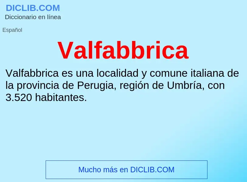 What is Valfabbrica - meaning and definition