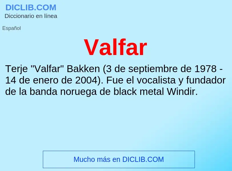 What is Valfar - meaning and definition