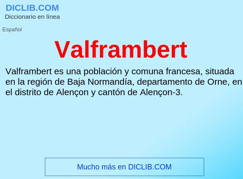 What is Valframbert - meaning and definition