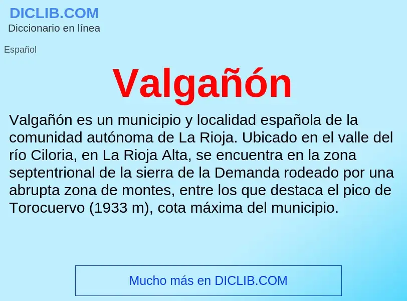 What is Valgañón - meaning and definition