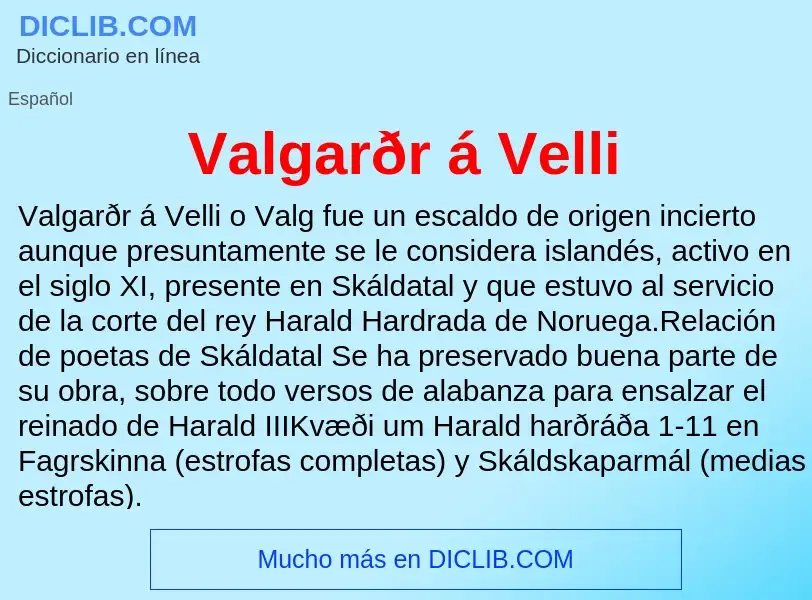 What is Valgarðr á Velli - meaning and definition