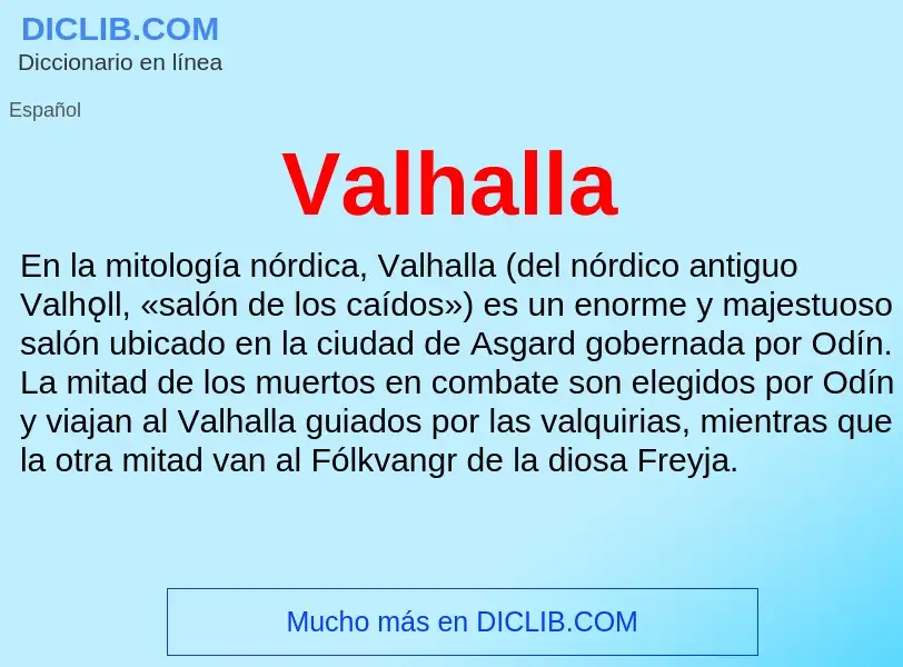 ¿Qué es Valhalla? - significado y definición