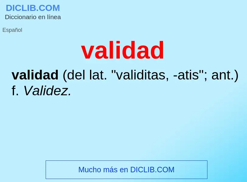 Wat is validad - definition