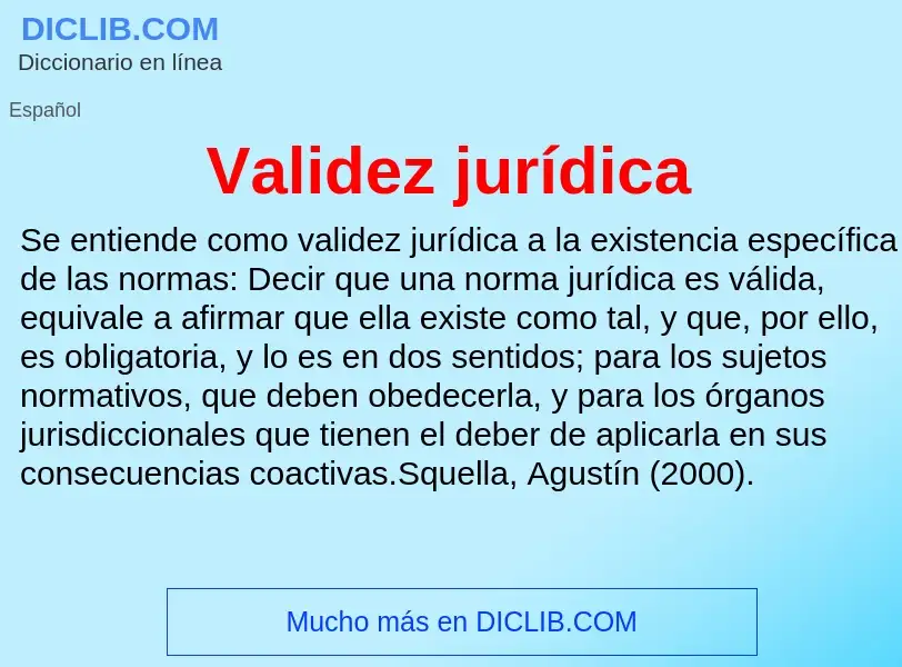 What is Validez jurídica - definition