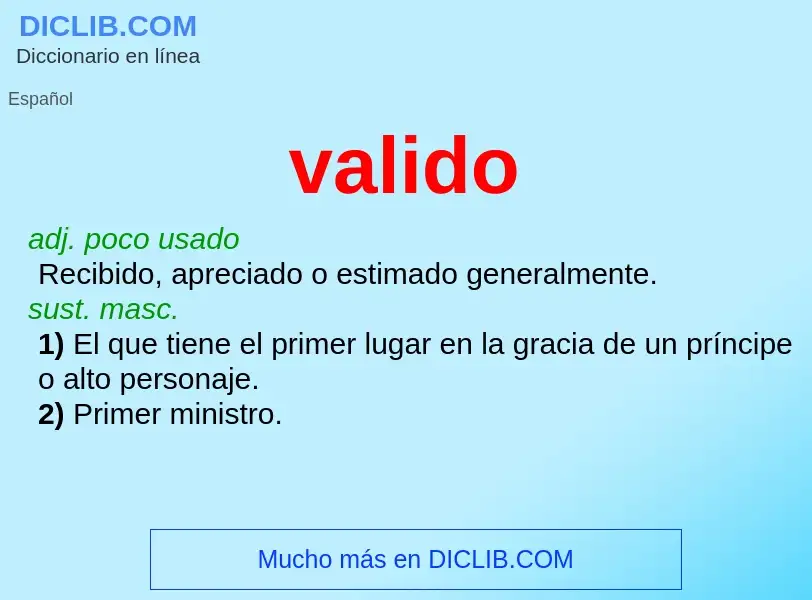 What is valido - meaning and definition