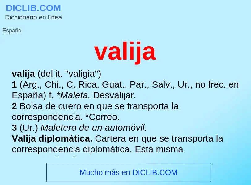 ¿Qué es valija? - significado y definición