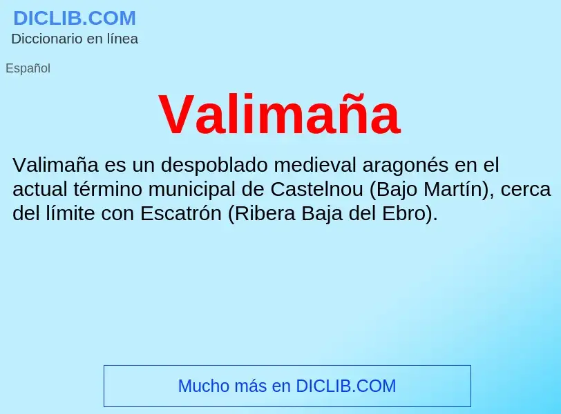 What is Valimaña - meaning and definition