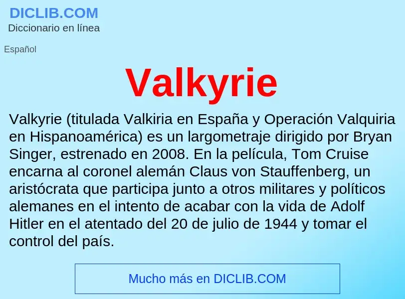 What is Valkyrie - meaning and definition