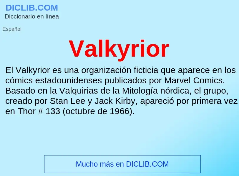 What is Valkyrior - meaning and definition