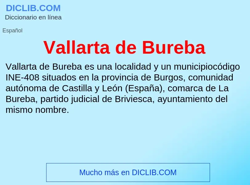 What is Vallarta de Bureba - meaning and definition