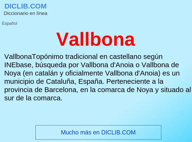 What is Vallbona - meaning and definition