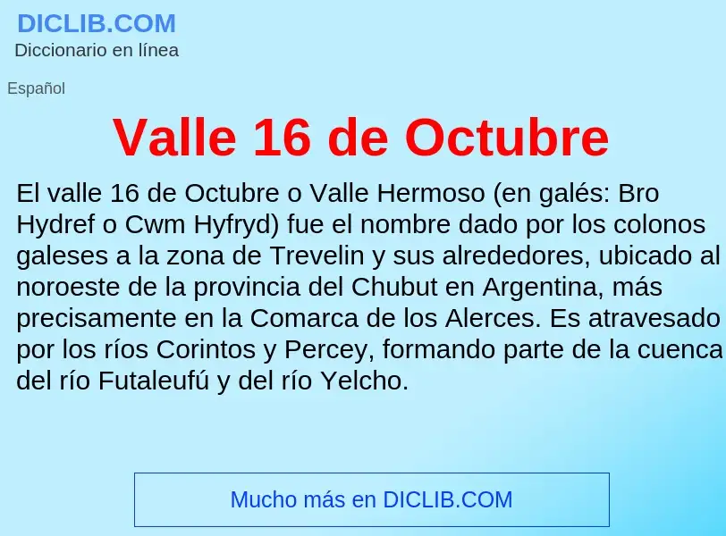 What is Valle 16 de Octubre - meaning and definition