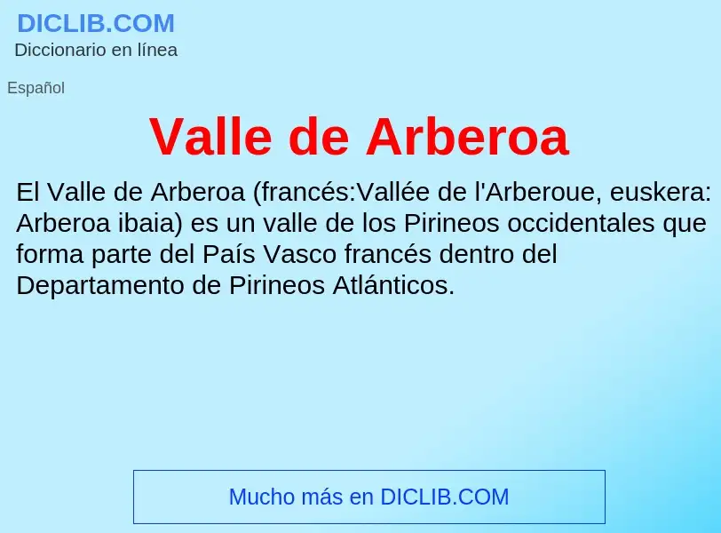 What is Valle de Arberoa - meaning and definition