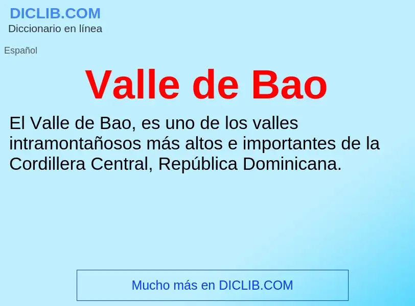 What is Valle de Bao - meaning and definition