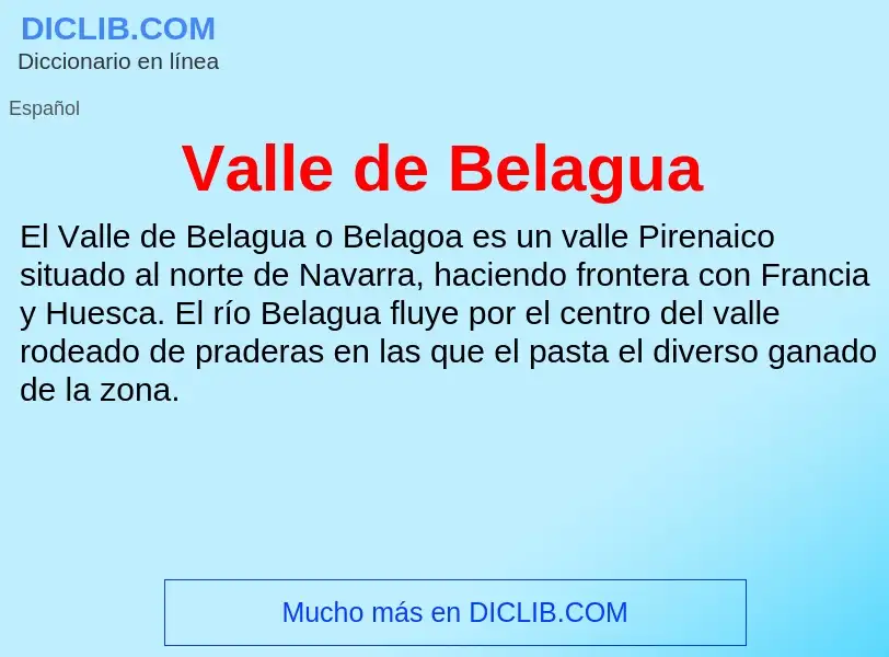 What is Valle de Belagua - meaning and definition