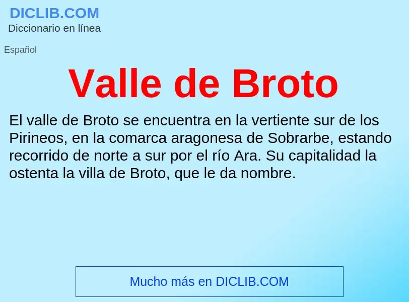 What is Valle de Broto - meaning and definition