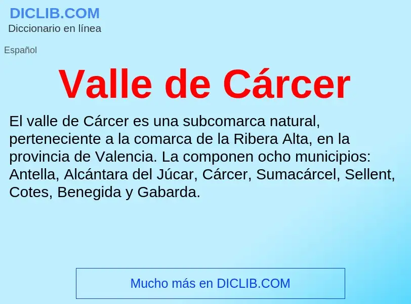 What is Valle de Cárcer - meaning and definition