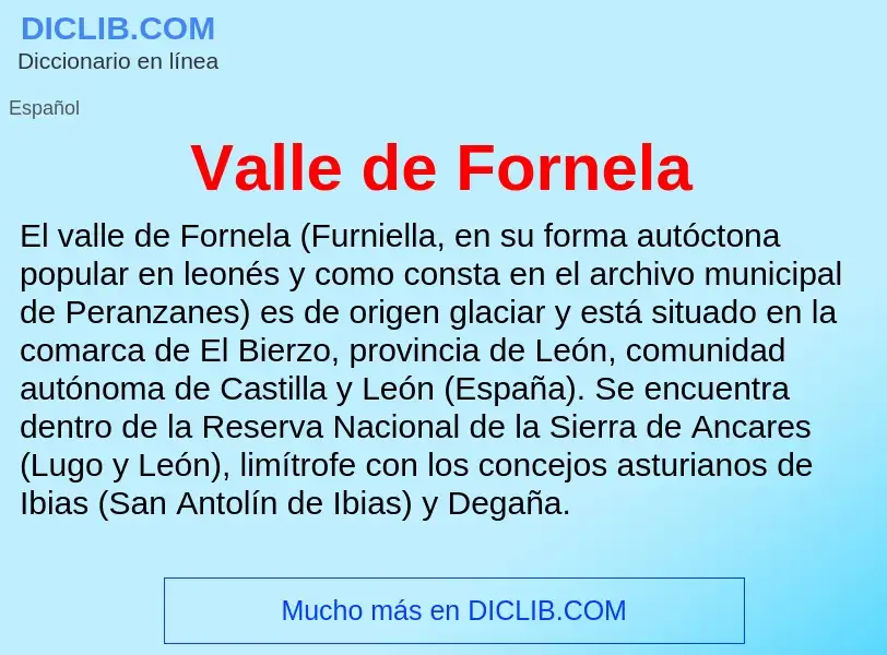 What is Valle de Fornela - meaning and definition