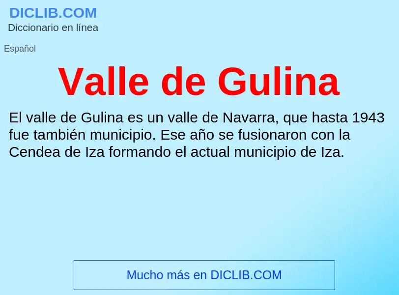 What is Valle de Gulina - meaning and definition