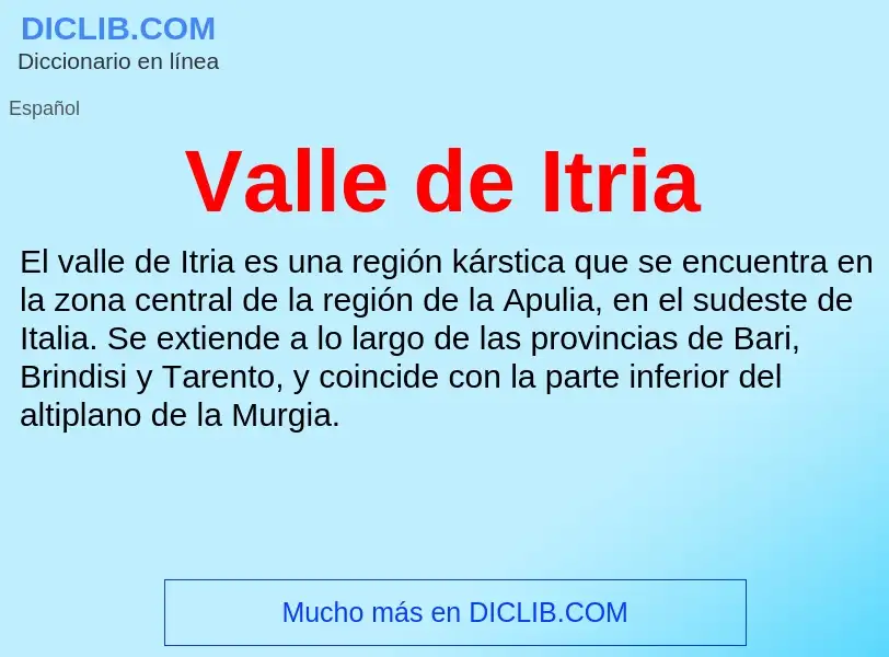 What is Valle de Itria - meaning and definition