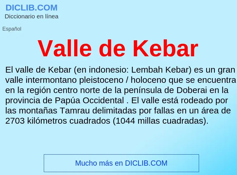 What is Valle de Kebar - meaning and definition