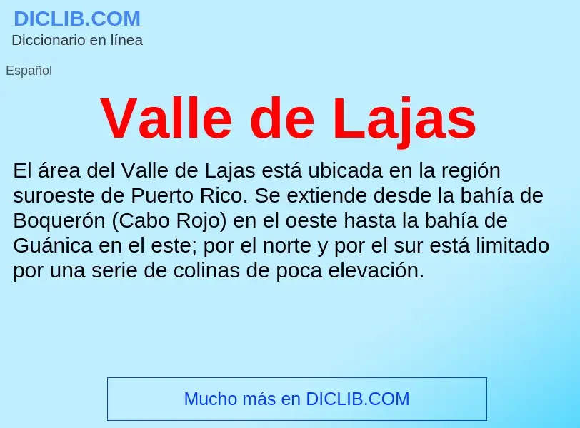 What is Valle de Lajas - meaning and definition