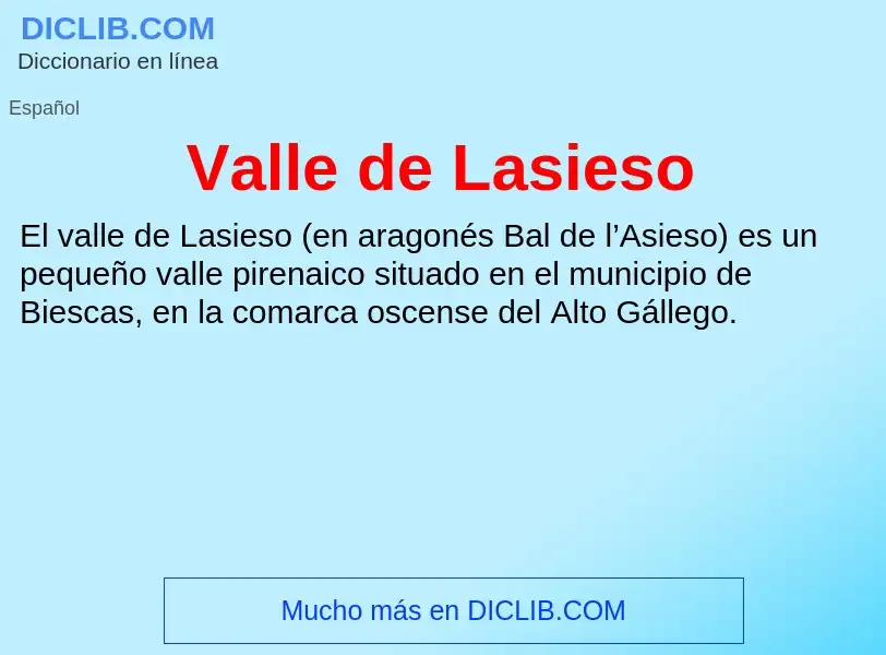 What is Valle de Lasieso - meaning and definition