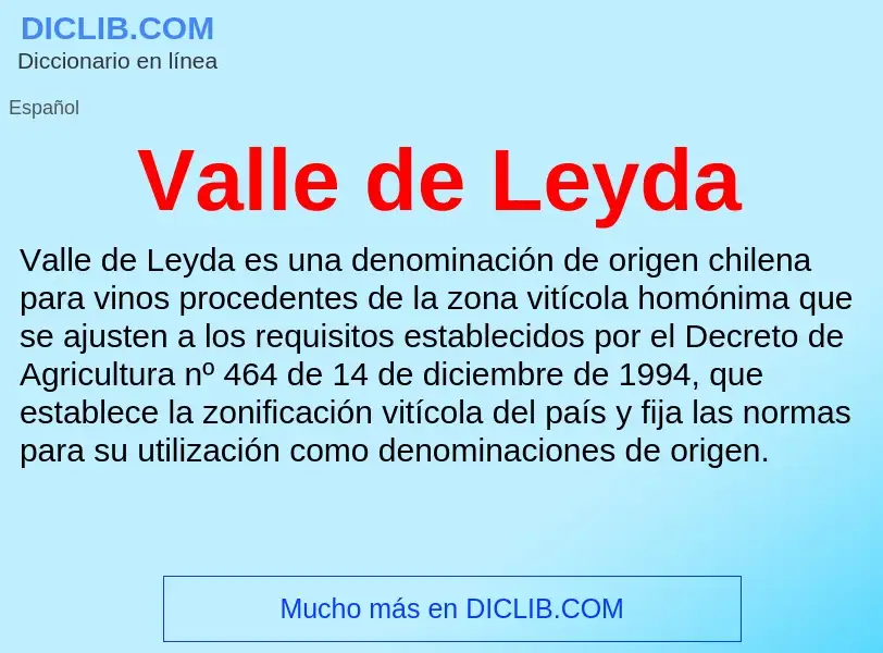 What is Valle de Leyda - meaning and definition