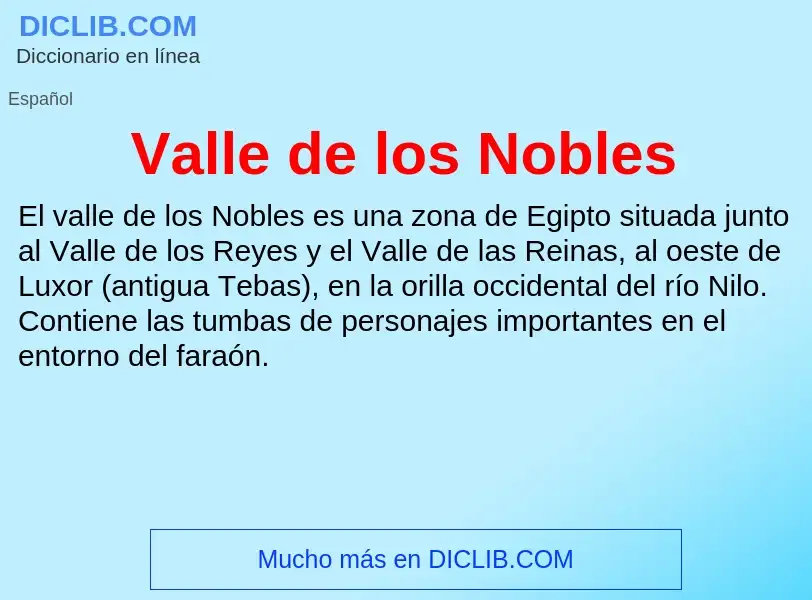 What is Valle de los Nobles - meaning and definition